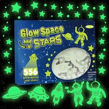 556PCS Glow in The Dark Stars for Ceiling, 3D Glow in The Dark Space Galaxy Stic