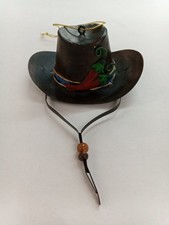 Vintage Metal Cowboy Hat W/Peppers Holiday Ornament