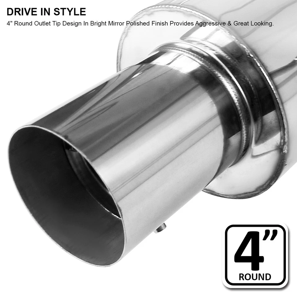 Fits 1994-1997 Honda Accord Stainless Muffler Exhaust Catback System 94-97 - Image 3 of 4