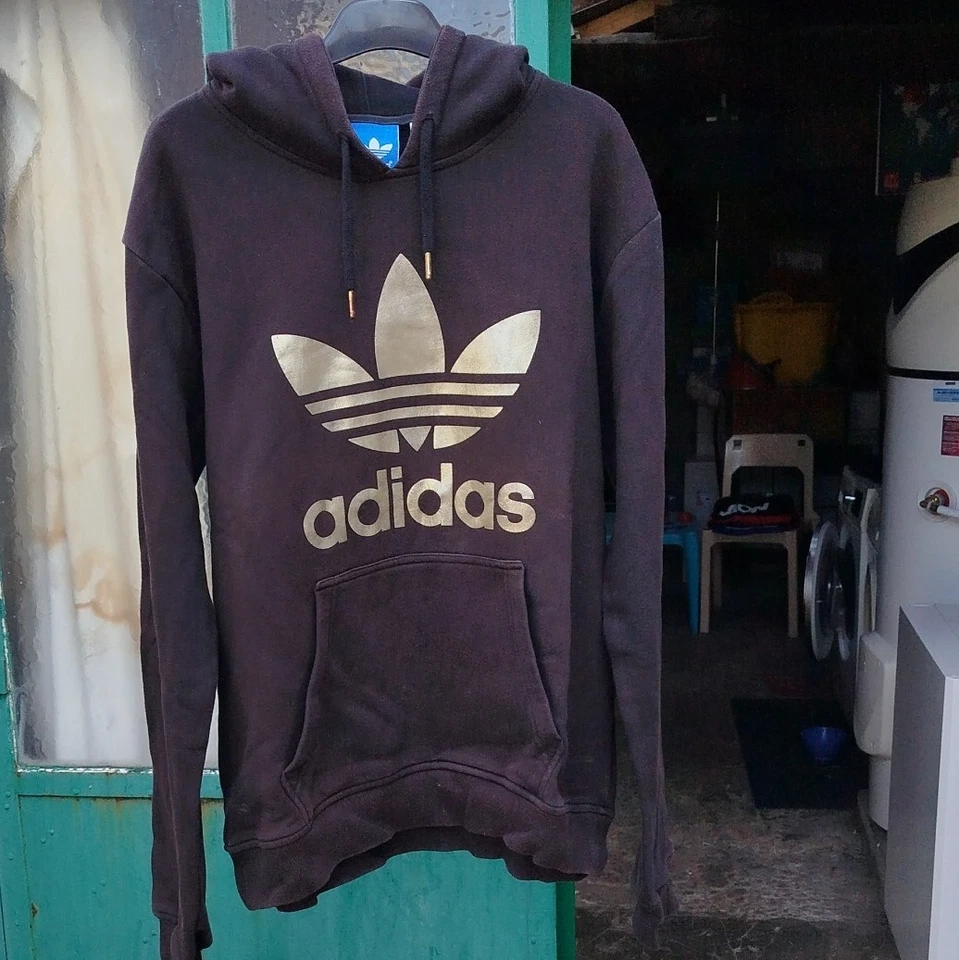 adidas Originals Sweat à capuche homme noir Trefoil logo taille M - Photo 1/3