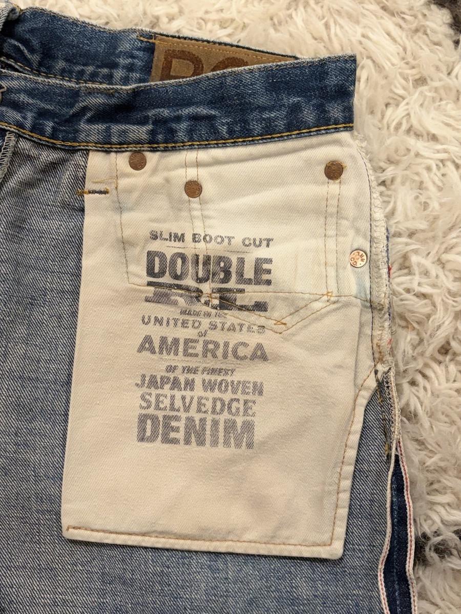 Double RL Slim Boot Cut Mens Jeans 31x32 Made In USA Japanese