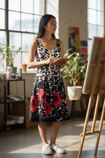 Nine West Fit and Flare Floral Sleeveless Dress Size 8