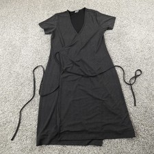 VTG GAP Dress Womens L Black White Polka Dot Long Open Wrap Duster Cardigan Y2K