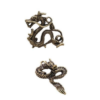 Kleine chinesische Drachen-Anhängerfigur aus Messing, niedlich für das