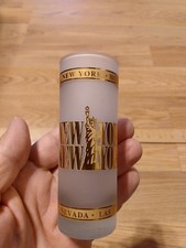 New York New York Hotel Casino Las Vegas Shot Glass Frosted Gold Leaf