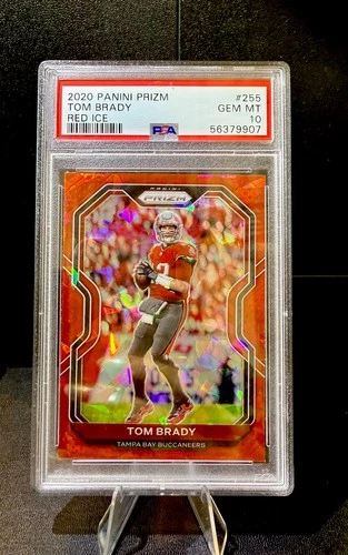 TOM BRADY 2020 Panini Prizm Red Ice #255 PSA 10 Mint