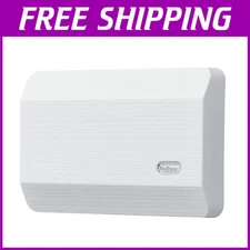 Timeless White Textured Door Chime - Uninterrupted Wired Service with Dual Tones