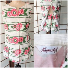 Vintage 1960s Haymaker Romper 2 Piece Short Set Mod GoGo Playsuit Skort M/L