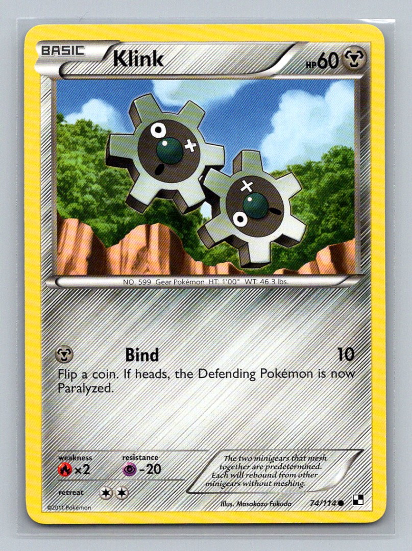 Pokémon TCG Klink 74/114 Black and White Normal LP