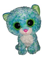 Ty LEONA the Blue Leopard Beanie Boo Buddy Medium Plush 9”