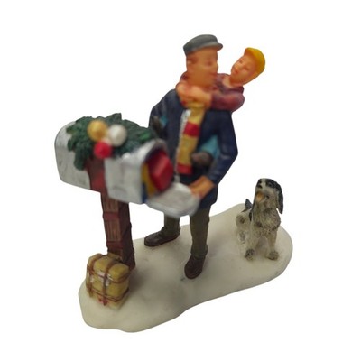 Lemax Christmas Village Anything For Me Dog Man Child Mail Box Figurine Retired