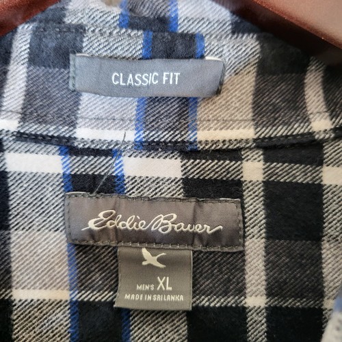 Eddie Bauer Mens XL Classic Fit Plaid Flannel Shirt Button Up Long Sleeve - Picture 4 of 10