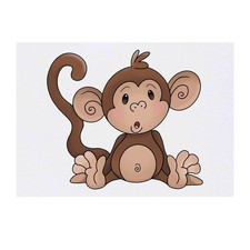 'Sitting Baby Monkey' Temporary Tattoos / Transfers TO00074961 