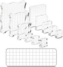 12 Pieces Acrylic Stamp Blocks, Assorted Sizes Clear Acrylic Mounting B