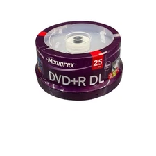 Memorex 8X DVD+R DL 8.5GB 25-Pack Spindle Dual Layer Double Capacity NEW