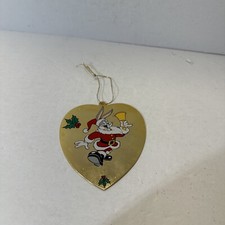 Gloria Duchin 3โ Christmas Ornament WB Gold Metal Santa Bugs Bunny USA Made 1997
