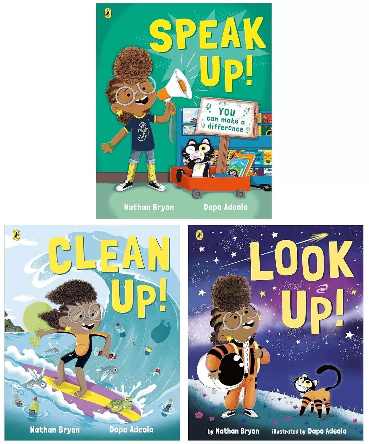 Puffin Rocket Says Look Up! Clean Up! Speak Up! By Nathan Bryon - Paperback Picture Book Set - Ages 3-7 - Space, Environment & Activism Stories - Image 10