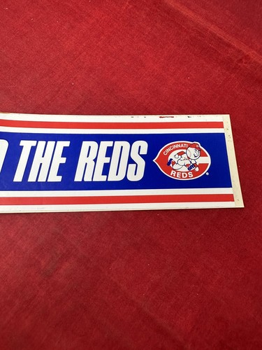Vintage Cincinnati Reds 1970s Marathon MLB Baseball Bumper Sticker Rally Round - Picture 4 of 7