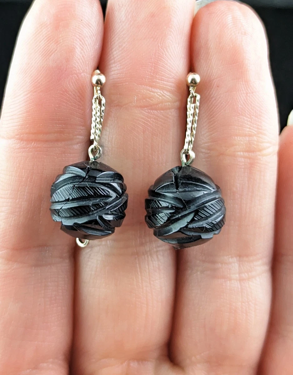 Jet earrings vintage cheap