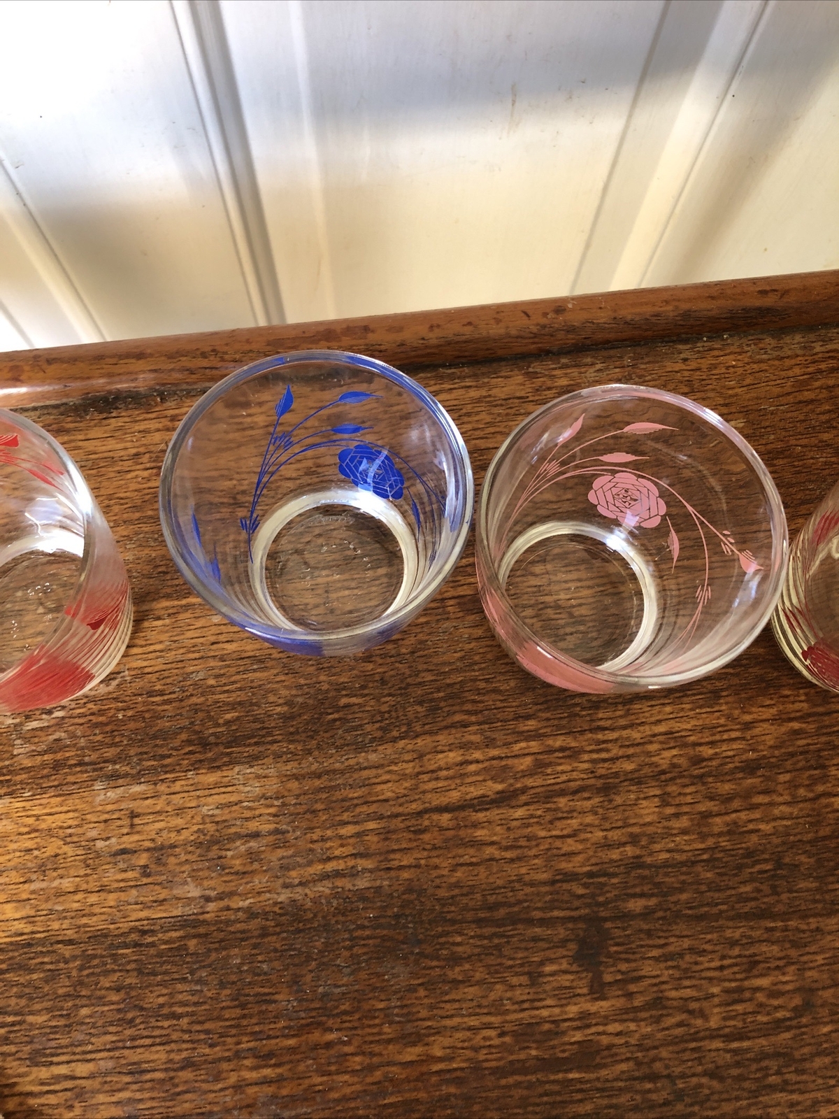 vintage Anchor Hocking Sour Cream Glasses Set Of 4 Flowers eBay