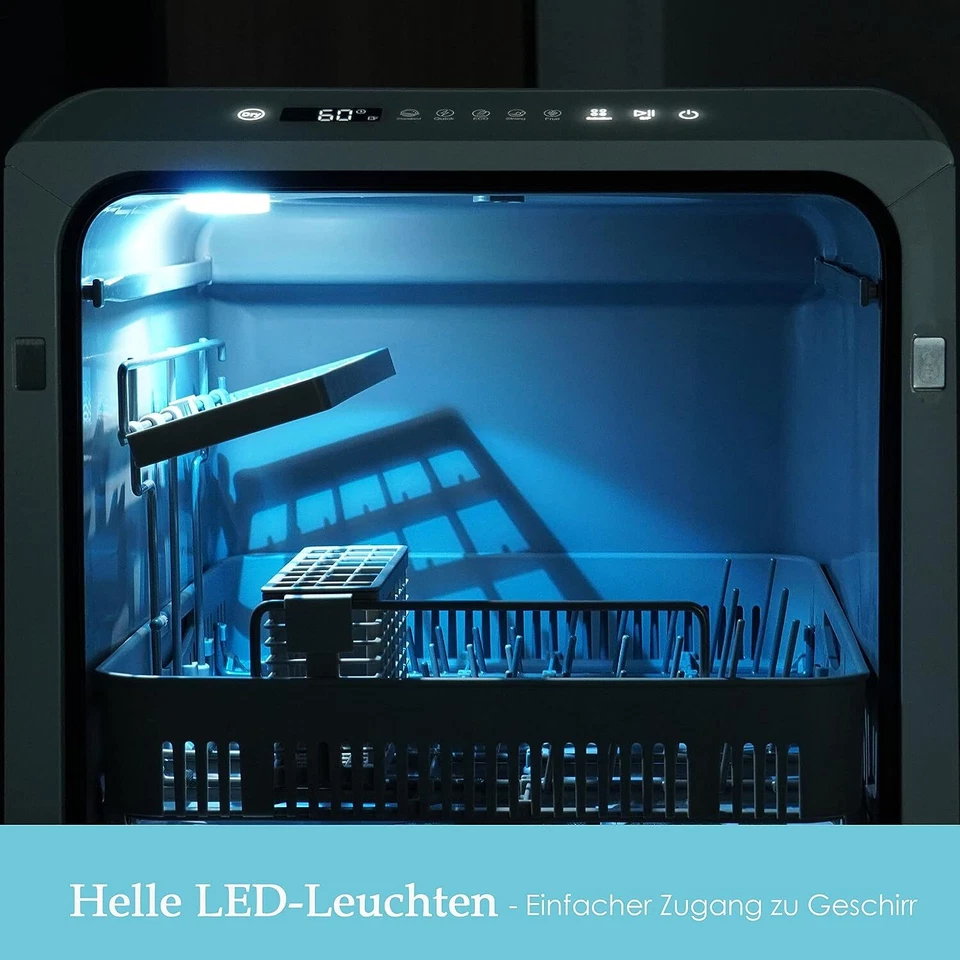 Singlehomie Mini Geschirrspüler 45cm Freistehen Spülmaschine Tischgeschirrspüler - Bild 4 von 4
