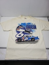 Vintage Mark Martin NASCAR Viagra T-Shirt Men's Size Large Graphic TS DBL Sided