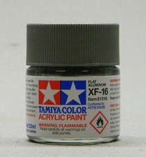 TAMIYA XF-16 ACRYLIC PAINT FLAT ALUMINUM 23ml bottle model layout TAM81316 NEW
