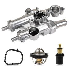 MITZONE Upgrade Aluminium Thermostat Housing Assembly Compatible with Dodge J...