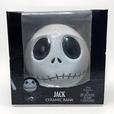 The Nightmare Before Christmas Jack Skellington Head Ceramic Coin Bank - New!