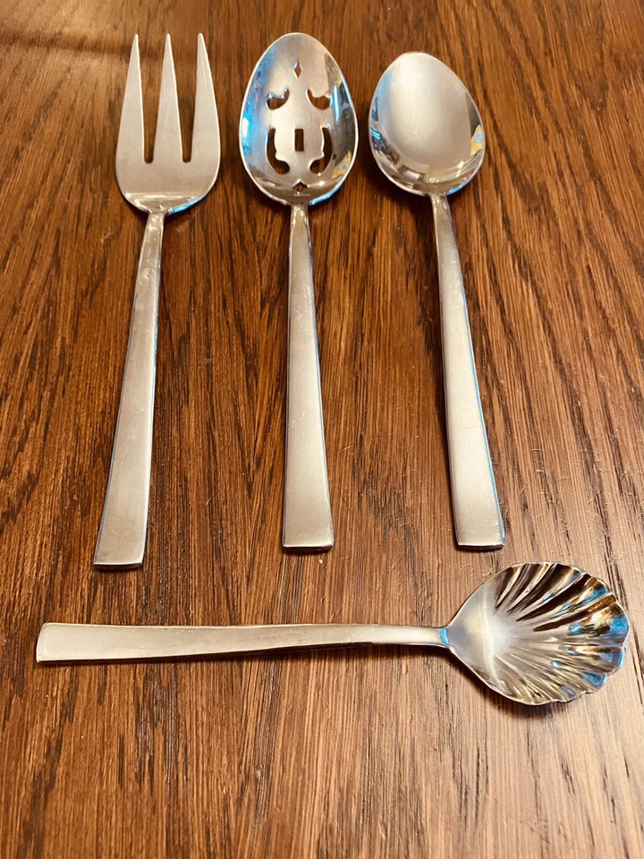 JA Henckels Pavillion 18/10 Glossy 4-Serving Meat Fork Serving Pierced Sugar - Image 3 of 4