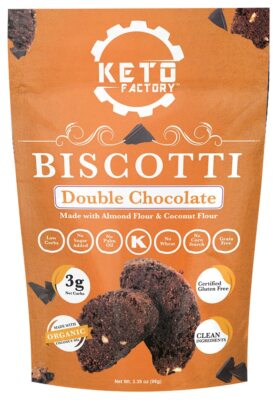 Keto Factory Double Chocolate Keto  Biscotti - Low Carbs and Gluten Free Cookies