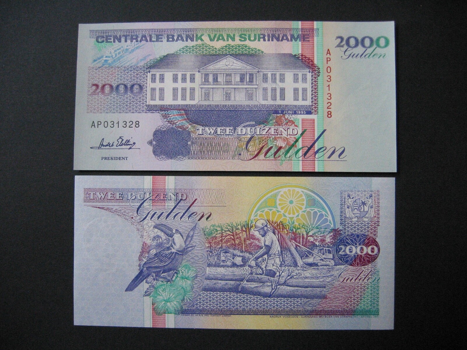 Suriname 10 Gulden Suriname - 10 Gulden 2000 UNC - Pick 147 - DE 250 Gulden