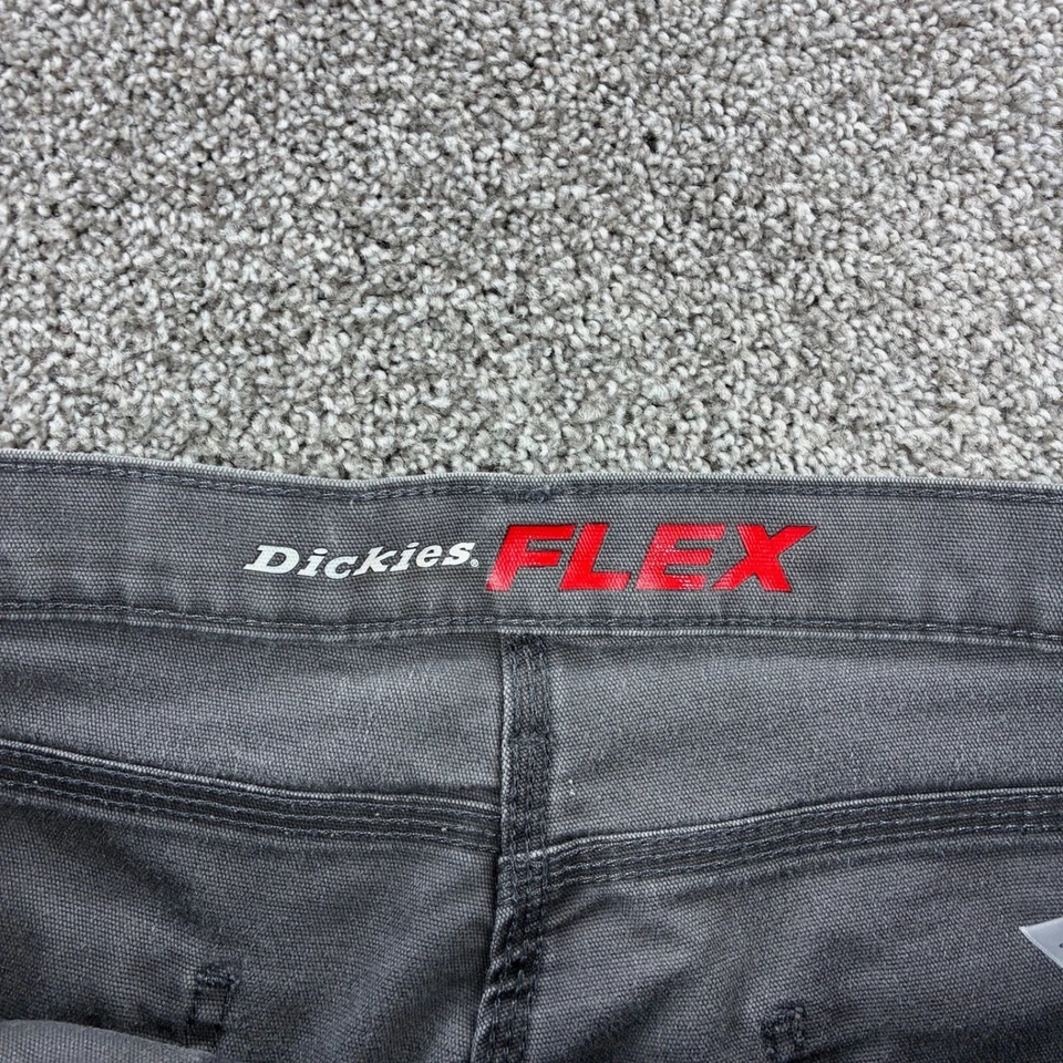 Pantalones de carpintero Dickies Flex vintage para hombre 32x30 gris lona doble rodilla utilitarios Foto 4 de 4