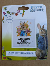 Peter Rabbit by Beatrix Potter Birth Cross Stitch Sampler Kit New