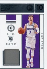KYLE GUY 2019-20 PANINI ENCASED LABEL MATERIALS RC JERSEY SP 166/199 KINGS