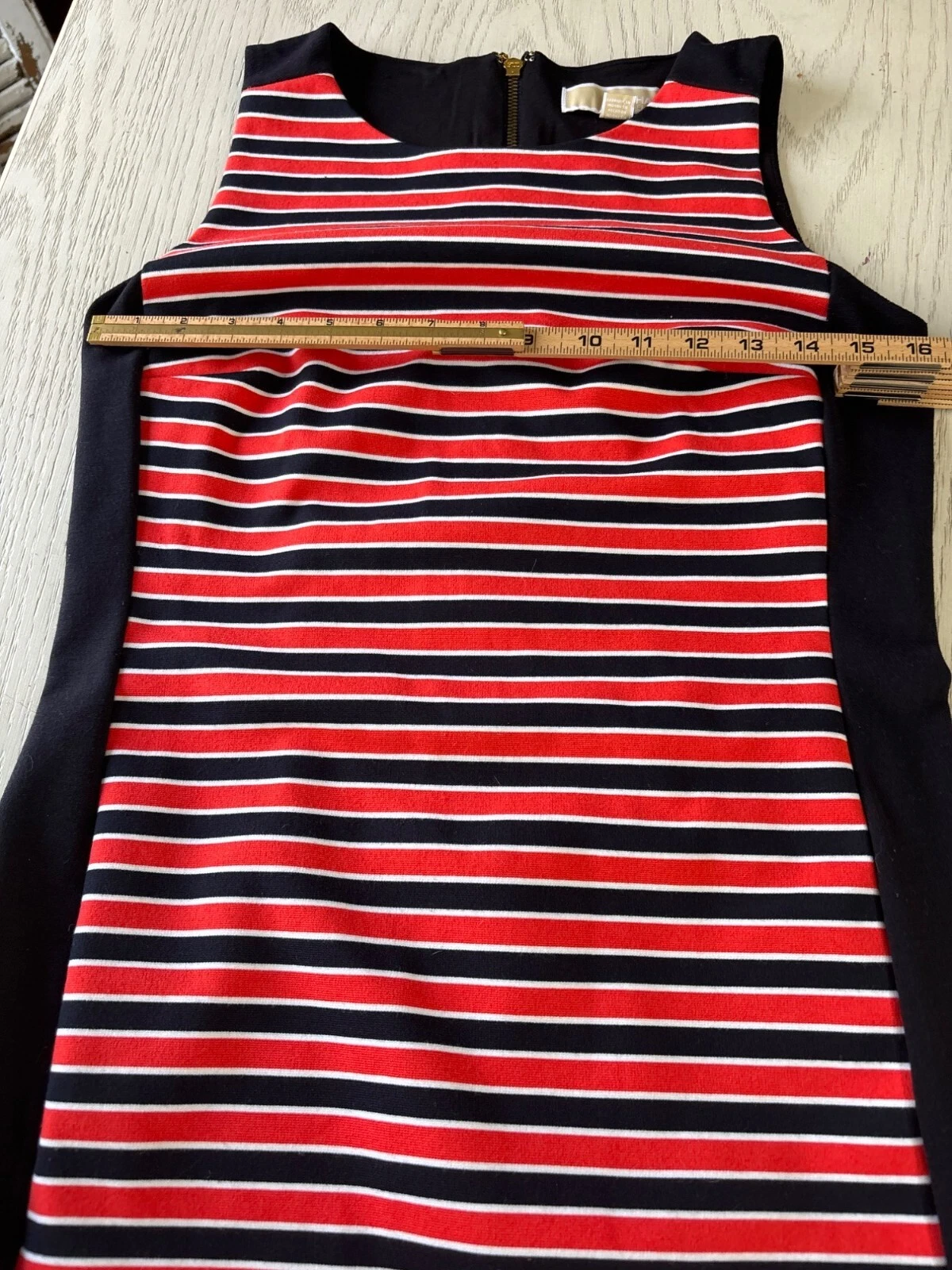 Abito Michael Kors in maglia senza maniche a righe arancioni e blu taglia 8