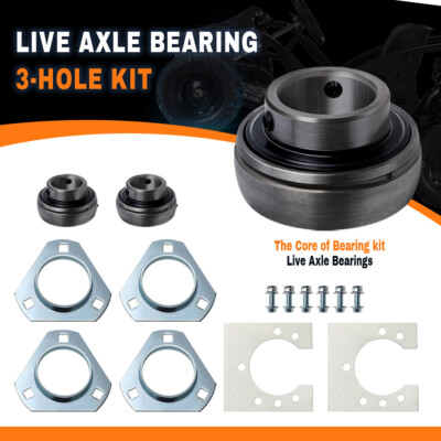 1'' Go-Kart Live Axle Bearing Kit Bearing Kit (3-Hole) Kit Fit Go Kart Mini Bike
