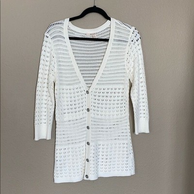 white button down cardigan