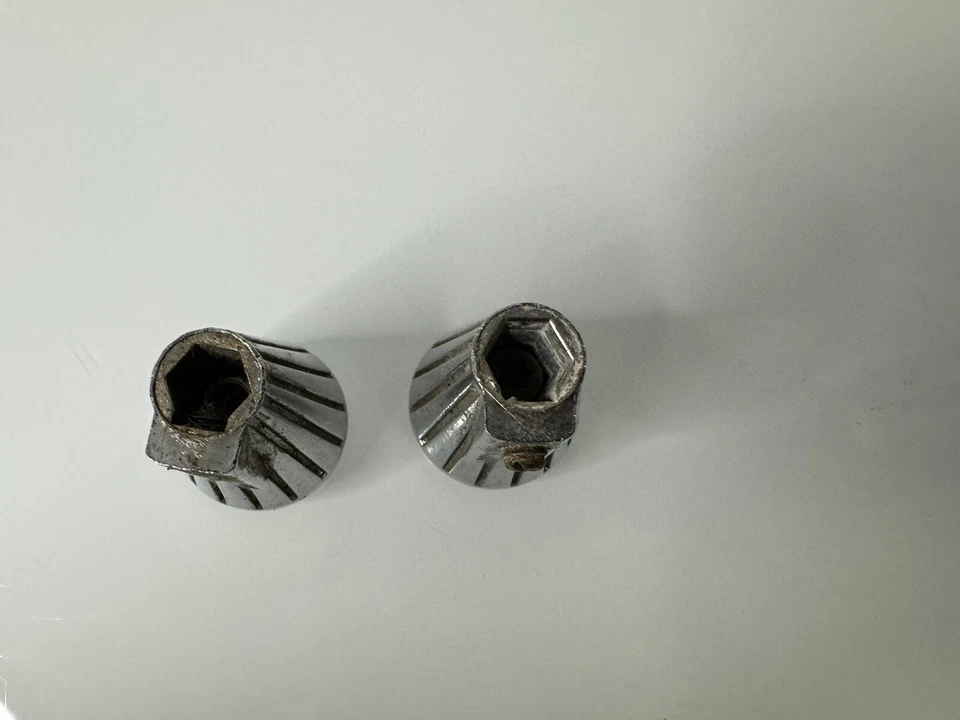 1961 1962 Chevrolet Corvette Heater Fan Dash Knob Pair Original OEM - Image 4 of 4