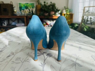 NWOT $725 Manolo Blahnik BB 105 Pumps Shoes Suede Heels Baby  display picture 1