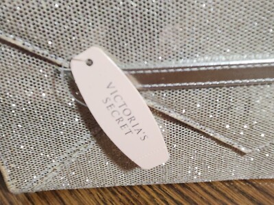 SILVER Metallic Clutch Purse PROM Makeup Bag NWT Envelope Victoria's Secret