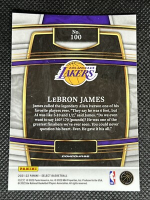 2021-22 Panini Select Basketball LEBRON JAMES #100 RETAIL BLUE Los