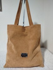 Valentina Large Tall Brown Suede Handbag, Shoppers Tote
