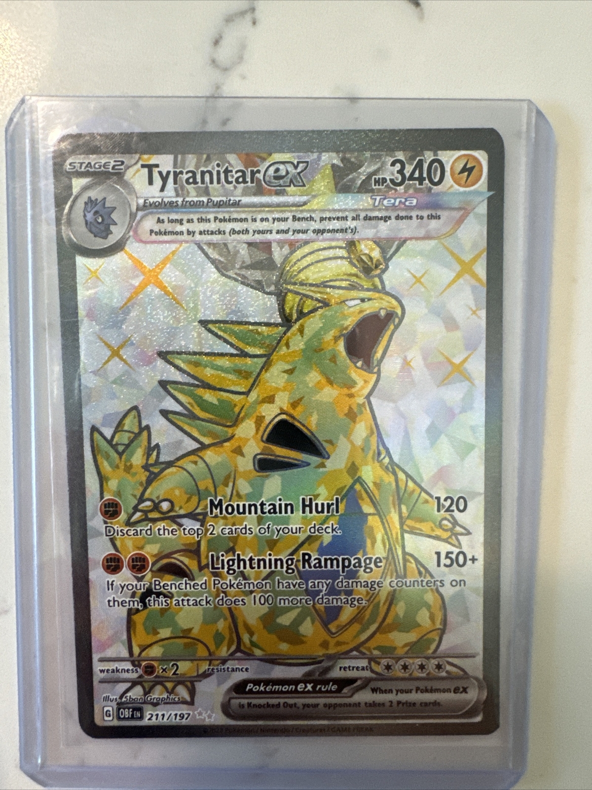 2023 Pokemon Tyranitar 211/197 Obsidian Flames Full Art Holo NM