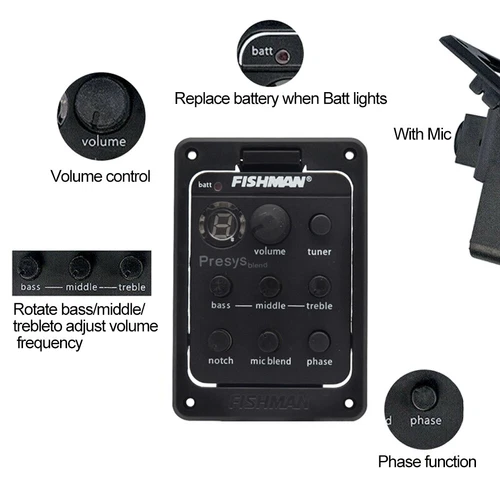 4-Band 301 EQ Equalizer Acoustic Guitar Piezo Pickup Preamp LCD Tuner System AU - Picture 4 of 10