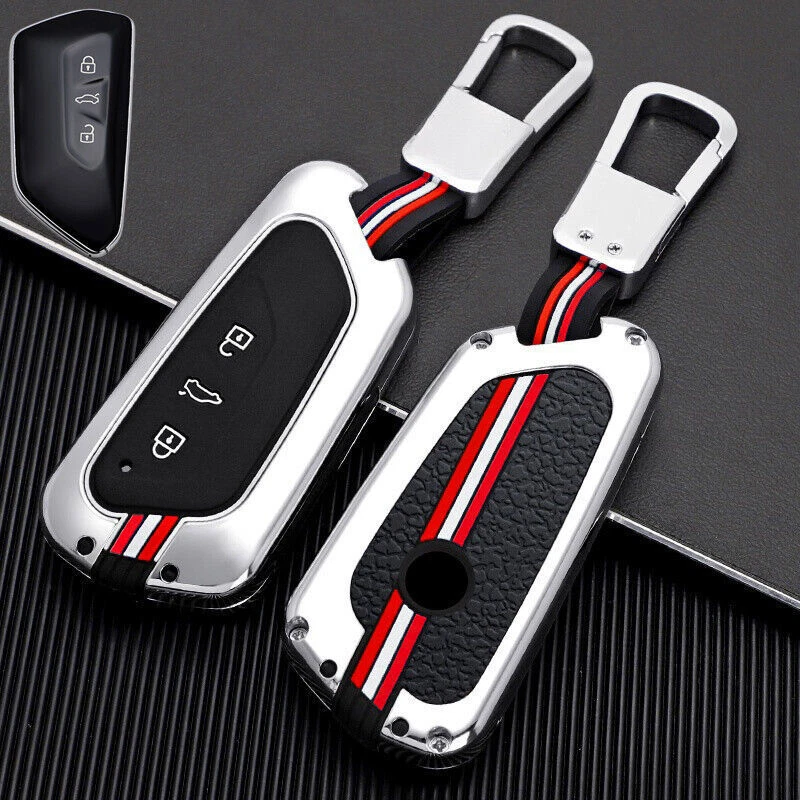 Funda protectora de silicona para llave de coche de aleación de zinc para VW ID.3 ID.4 Golf 8 GTI Skoda Octavia Foto 4 de 4
