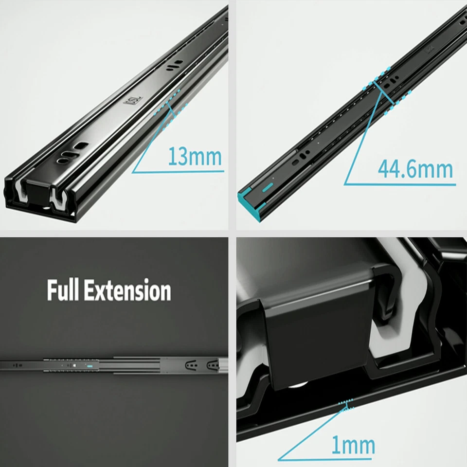 DSL 10-24'' Soft Close/Push to Open Pair Fully Extension Drawer Slide Runner HD - Image 4 of 4