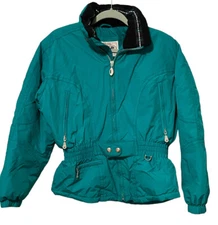 Vintage 90’s Fera Skiwear Teal Jacket Coat Women’s Size 10 Pockets Fast Shipping