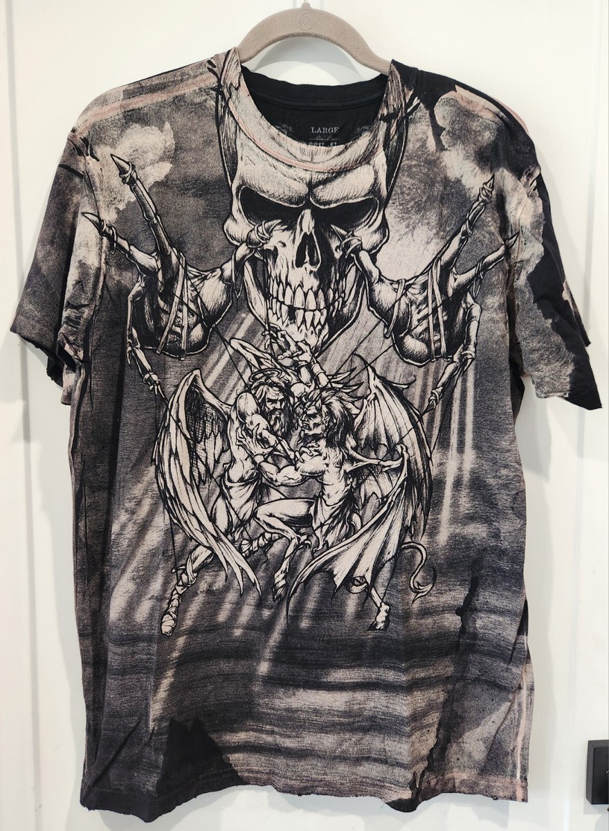 Y2K】FUZZYKON STRIPE DEVIL OVER SHIRTS