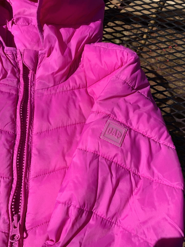 Abrigo Chaqueta Puffer GAP Kids L PrimaLoft Fucsia Rosa Caliente Ligero Acolchado Foto 4 de 4